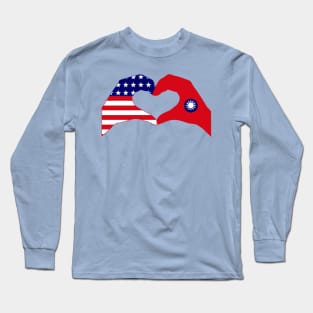 We Heart USA & Taiwan Patriot Flag Series Long Sleeve T-Shirt